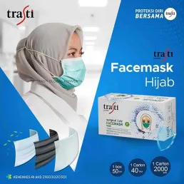 Facemask Masker Trasti 3 Ply  Hijab