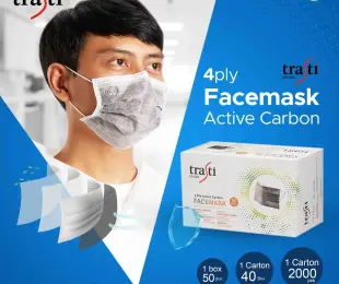 Facemask Masker Trasti 4 Ply - Carbon 1 facemask_carbon_isi_50_pcs