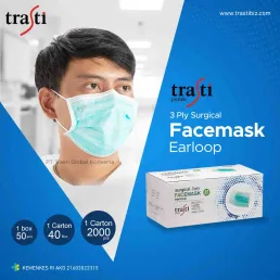 Facemask Masker Trasti 3 Ply  Karet